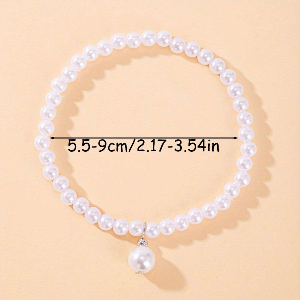 1-10Pcs Stretchable Beaded Anklet , Artificial Pearl,Soft Elegant Unique Personal Fashion Accessories,Suitable for All Seasons