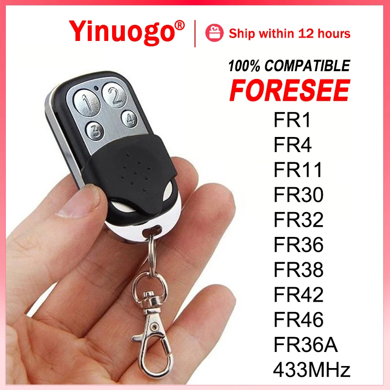 

For FORESEE FR1 FR36 FR30 FR36B FR4 FR11 FR32 FR36A FR38 FR42 FR46 433MHz Garage Door Remote Control Hand Transmitter