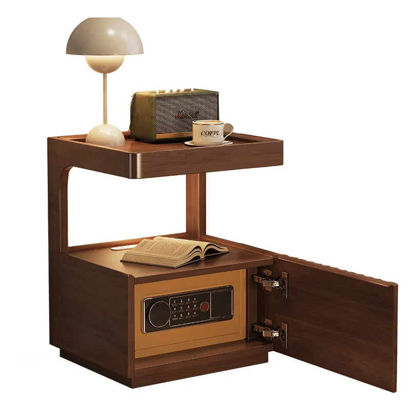 Solid wood bedside table integrated household bedroom bedside locker, storage cabinet
