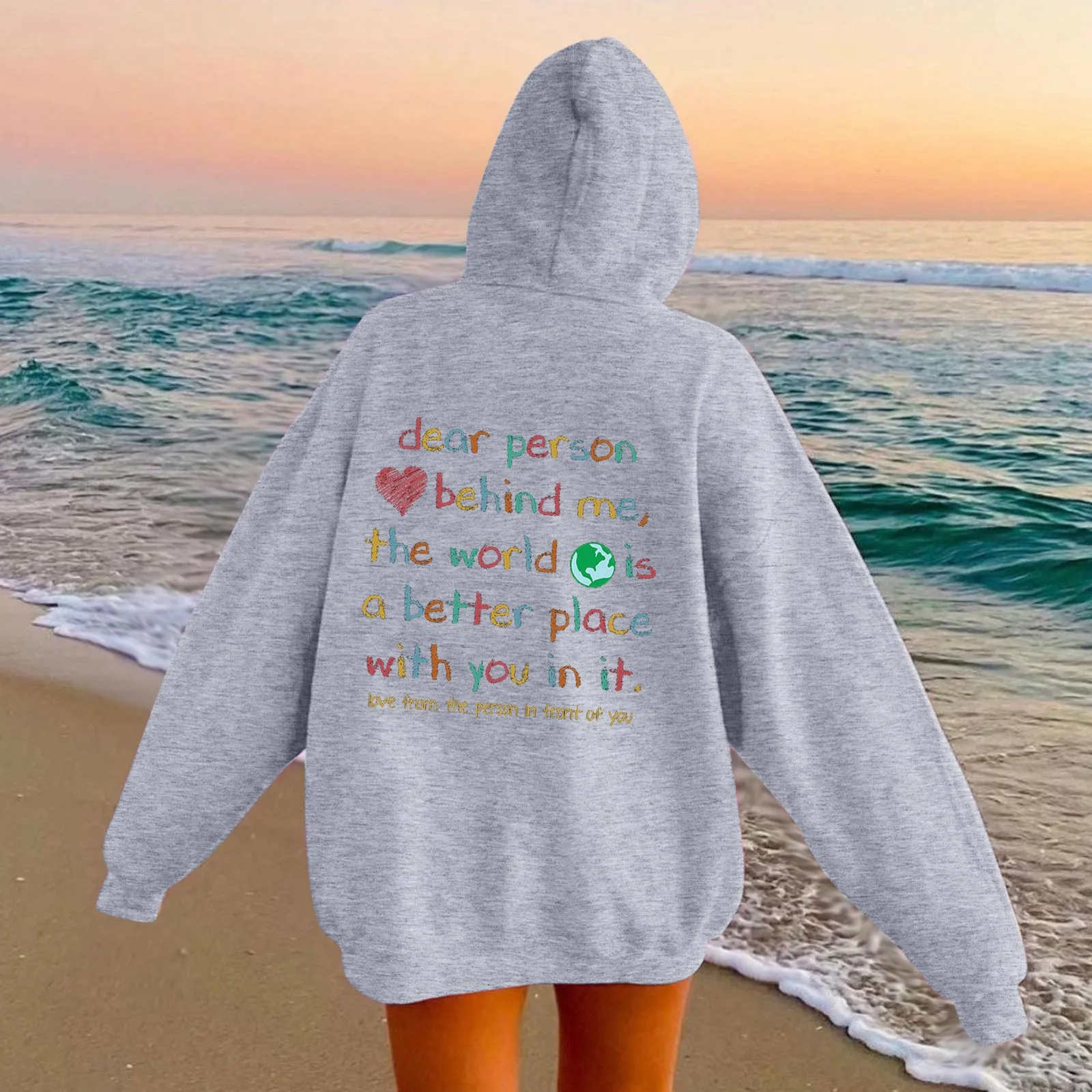 

Dear Person Behind Me Hoodie Mental Health Awareness Pullover Vintage Aesthetic Hoodie With Words on Back Unisex Trendy Hoodies