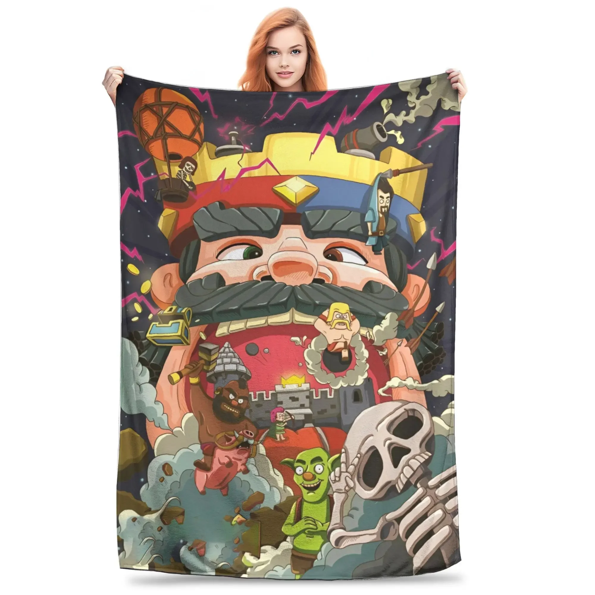 

Super Soft Gamer Royale Plush Throw Blanket for Students Funny Home Decor Flannel Bedspread Sofa Bed Cover