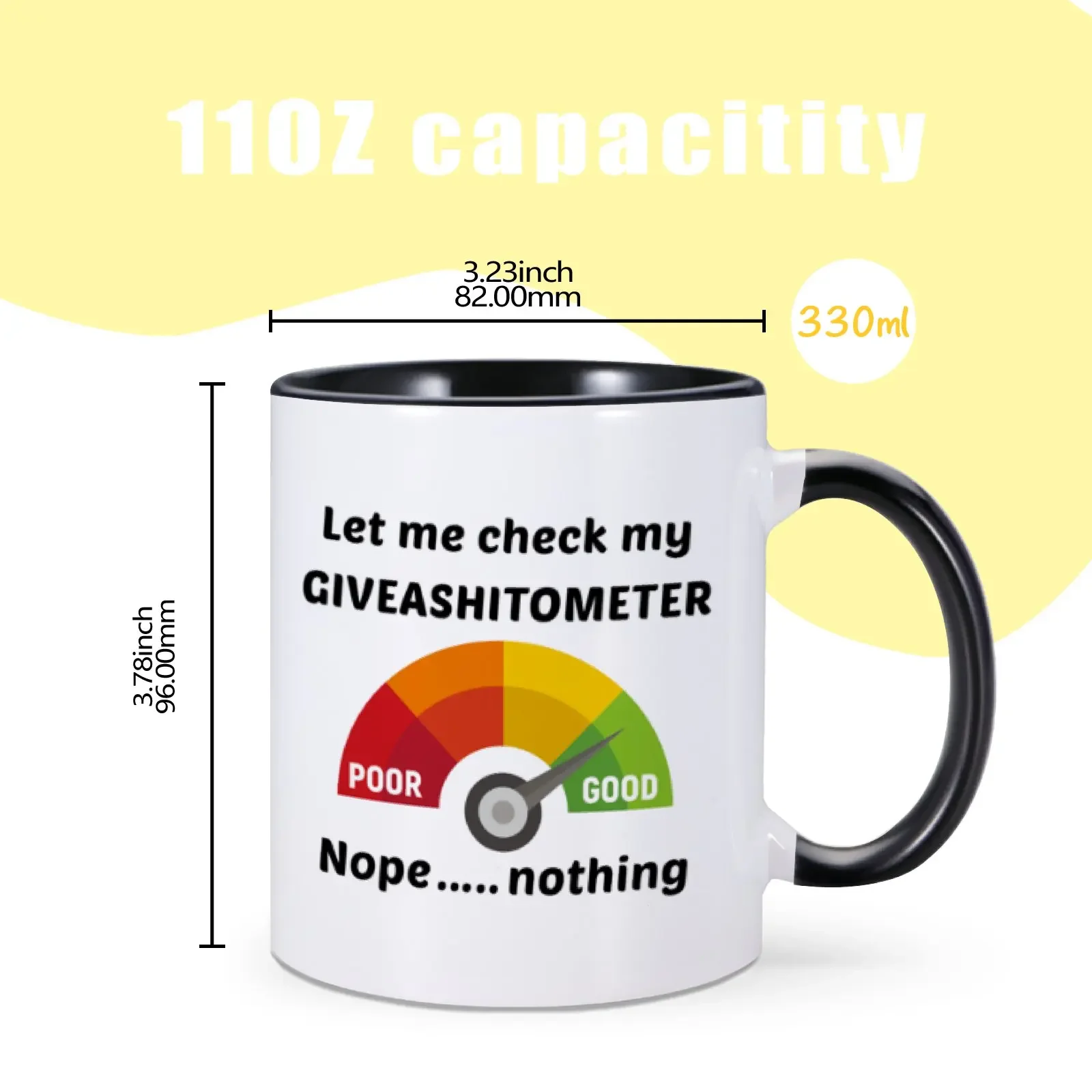 Let Me Check My Giveashitometer Funny Novelty Office Mug Office Appreciation Gift for Boss Coworker Leaving New Work 11oz Mugs