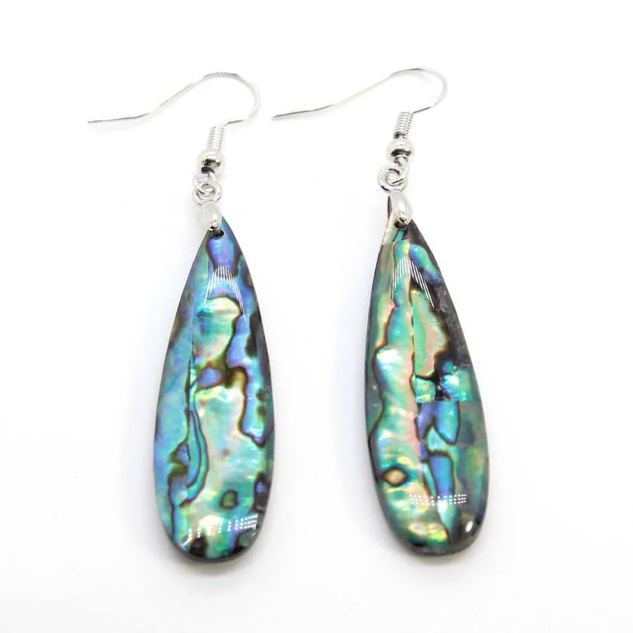 Abalone Shell Earrings For Women Natural Mother of Pearl Shell Multicolor Water Drop Dangle Hook Earring Eardrop Earbob Jewelry