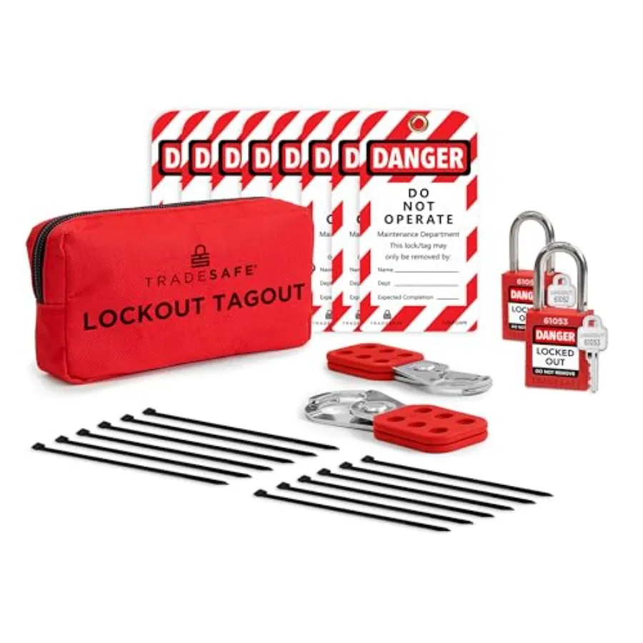 

Комплект для блокировки и маркировки оборудования (Lockout Tagout) с замками-хаспами, красными бирками LOTO и замками LOTO – Электрические комплекты для блокировки и маркировки оборудования для соблюдения OSHA, персональный комплект LOTO