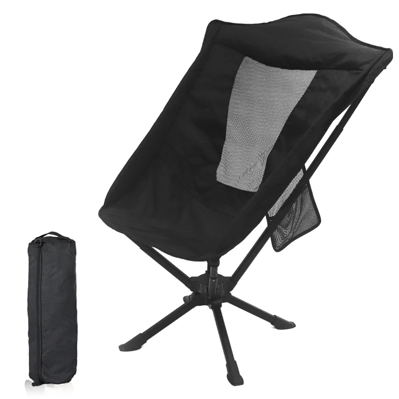 Lightweight Folding Backpack Hiking Chair Compact 360° Swivel Folding Tripod Chair for Camping & Fishing