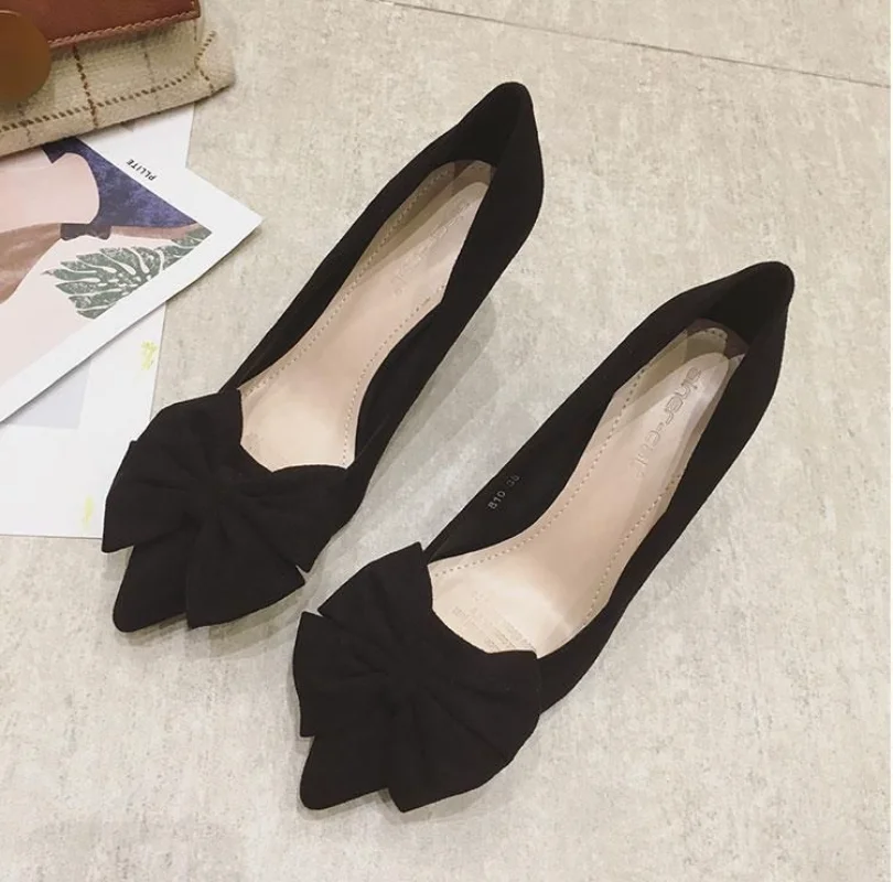 Buty dla kobiet 2024 Super High Heel Ladies Summer Footwear Black Office Stilito Pointed Toe with Bow Genuine Mark Slip on Shoe