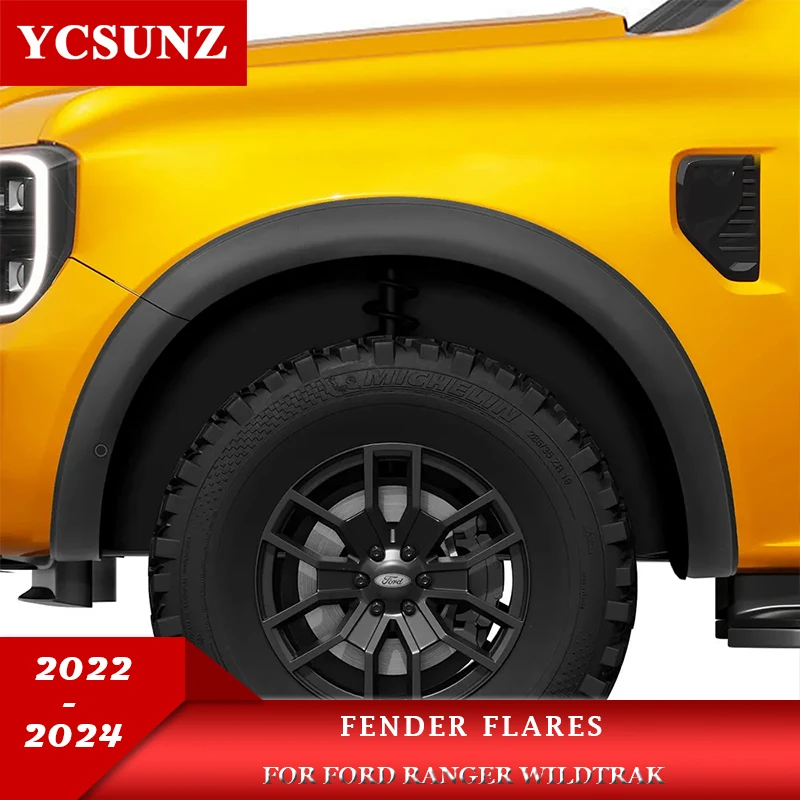 

Fender Flares Mudguards Arch Wheel For Ford Ranger Wildtrak T9 2023 2024 2025 Sport XLT with Sensor Double Cabin Car Accessories