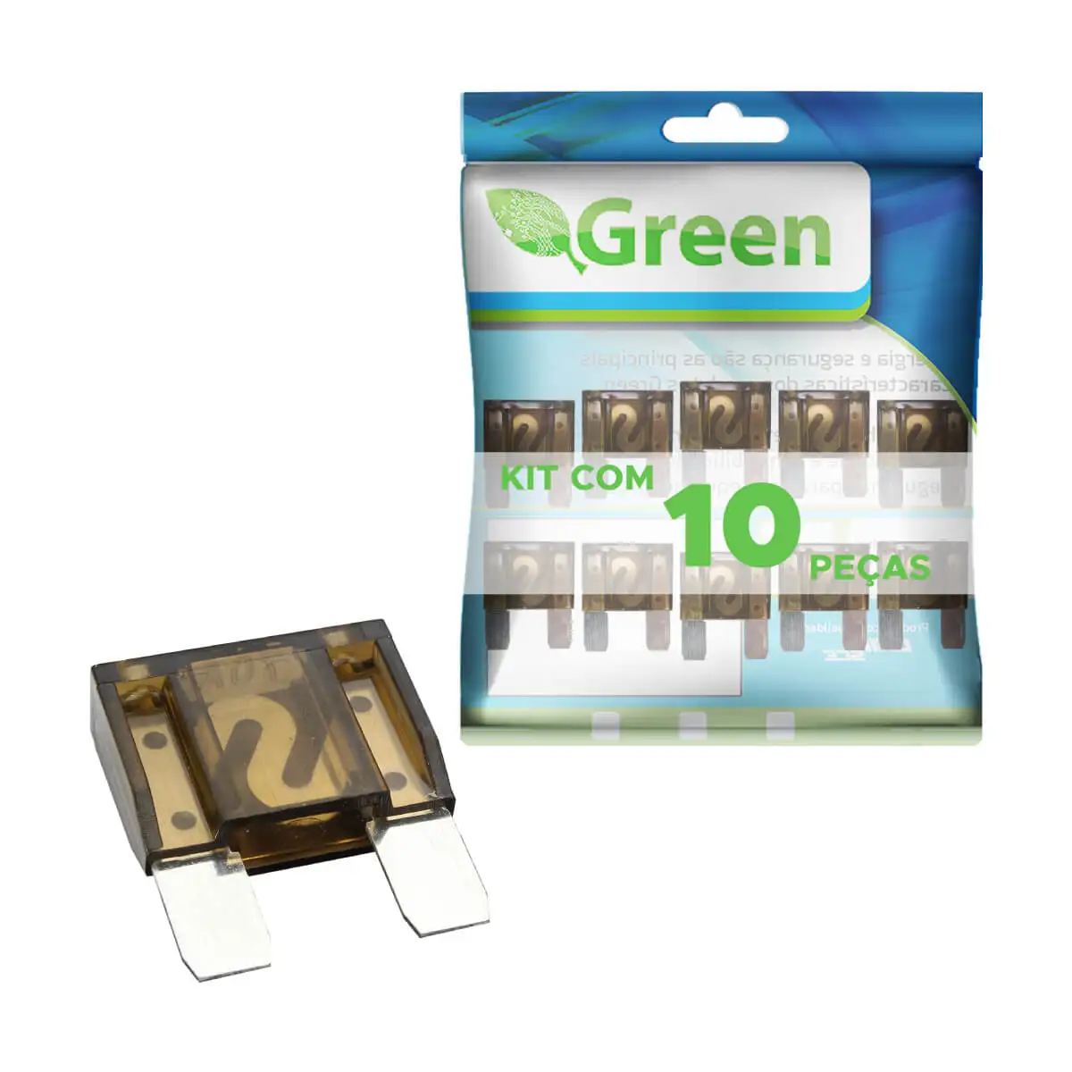 10x Auto Fuse Large Blade 70 Amp Black-Green