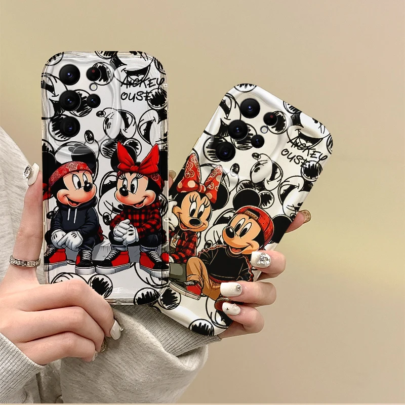 

Disney Mickey Minnie Mouse Phone Case For Samsung Galaxy S25 S24 S23 S22 Ultra Plus S21 FE A73 A72 A55 A54 Soft Shockproof Cover