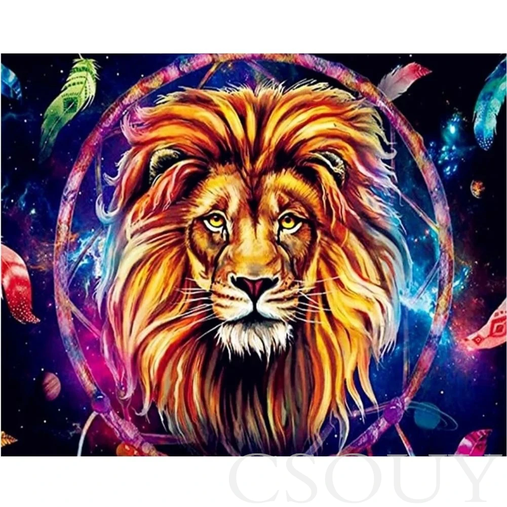 

Lion Diamond Embroidery Mosaic Needlework, Full Square AB, DIY Diamond Painting, Cross Stitch, Rhinestones, Home Decor, Santa