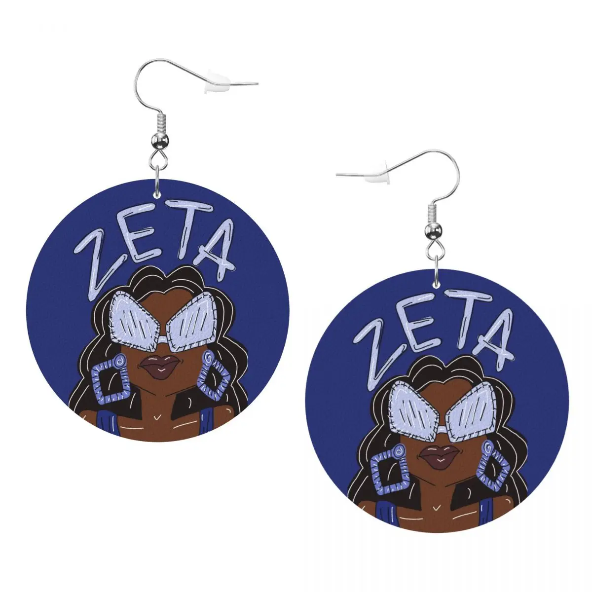 

Custom Zeta Phi Beta ZOB Leather Teardrop Earrings for Women Leather Earrings Fashion Lightweight for Parties Holidays