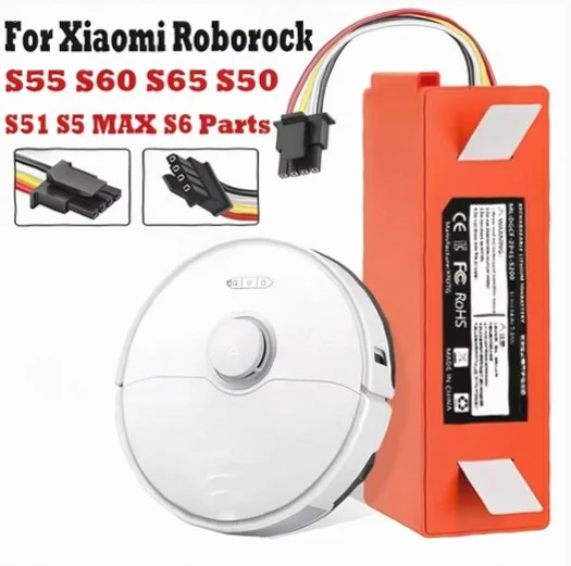 14.4V 12800mAh Replacement Battery For Xiaomi Roborock S50 S51 S55 S5 MAX S6 S60 S65 Robotic Vacuum
