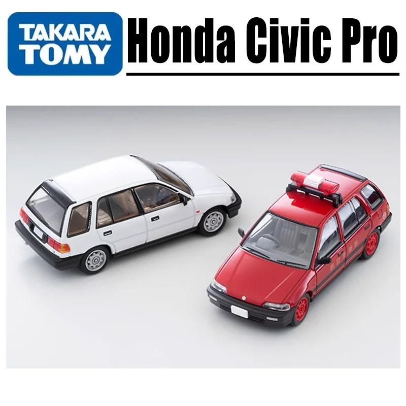 TAKARA TOMY TOMYTEC 1/64 TLV-N338a/339a Honda Civic Pro Brandweerwagen Legering Speelgoed Motor Diecast Metalen Model Geschenken