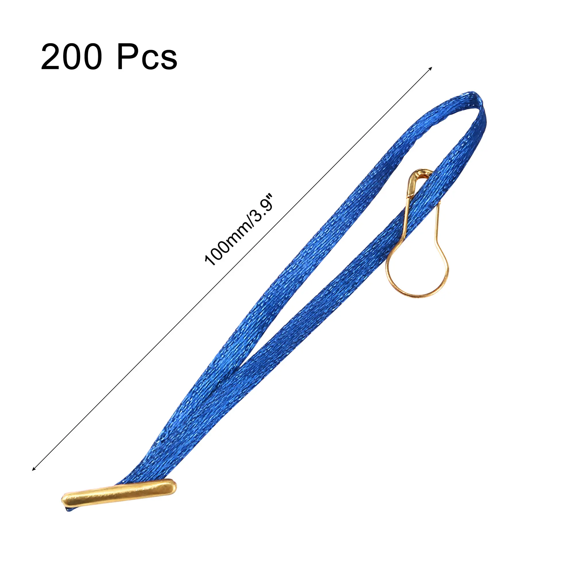 200Pcs 3.9Inch Hang String Cord Polyester Garment Hang Tag String Tag Fasteners Beige/Blue/Black Lanyard Tags Rope with Gold Pin