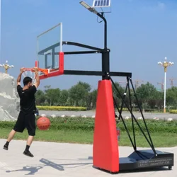 Support de basket-ball mobile rouge pour adultes et enfants, cerceau de basket-ball, jeux réglables, équipement de terrain de jeu, 1.4m-3.05m, T1