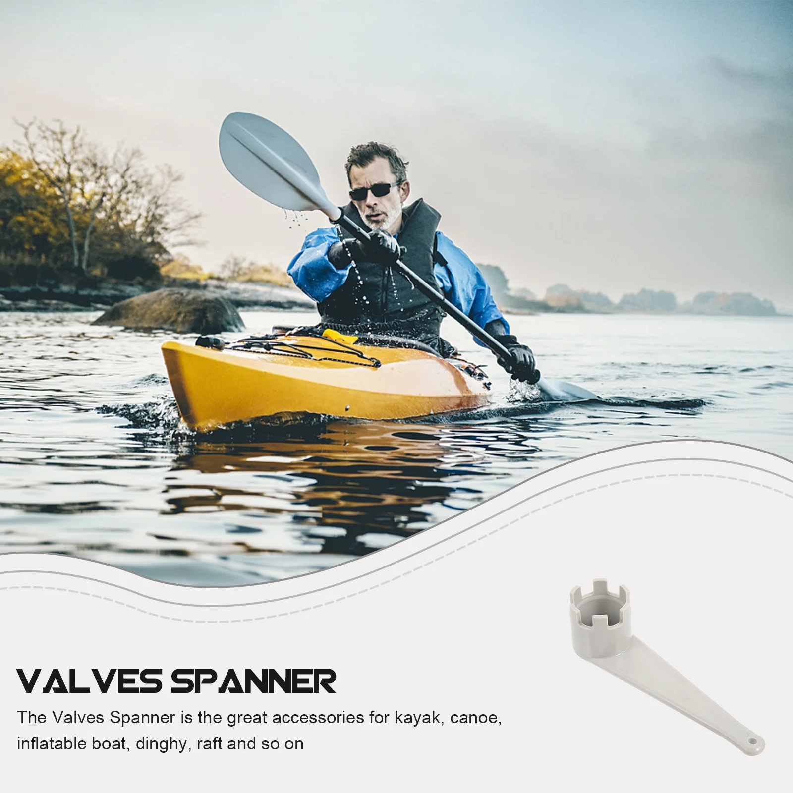 

2Pcs Lightweight Air Valves Spanner Portable Kayak Valve Repair Tool for Inflatable Boat Dinghy Leak Protection