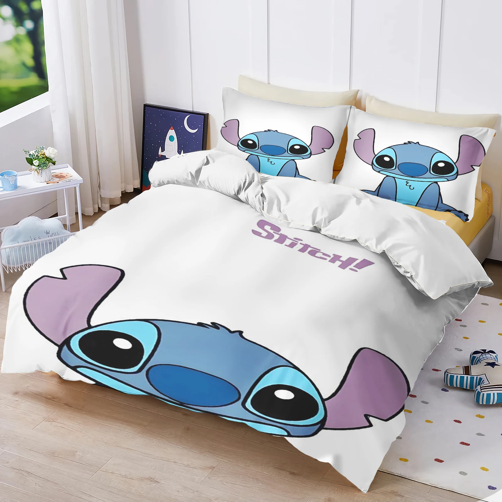 

Lilo & Stitch Duvet Cover Polyester Room Gift 2/3pcs Children's bedroom Bedding Set Fluffy Cuddly A Great Teenager Gift