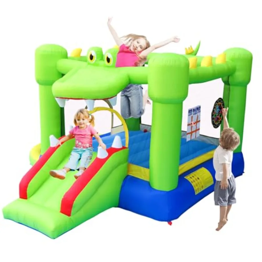 Opblaasbaar springhuis met glijbaan Springkasteel met ventilator en ballenbakhuis Twee dartdoelspel