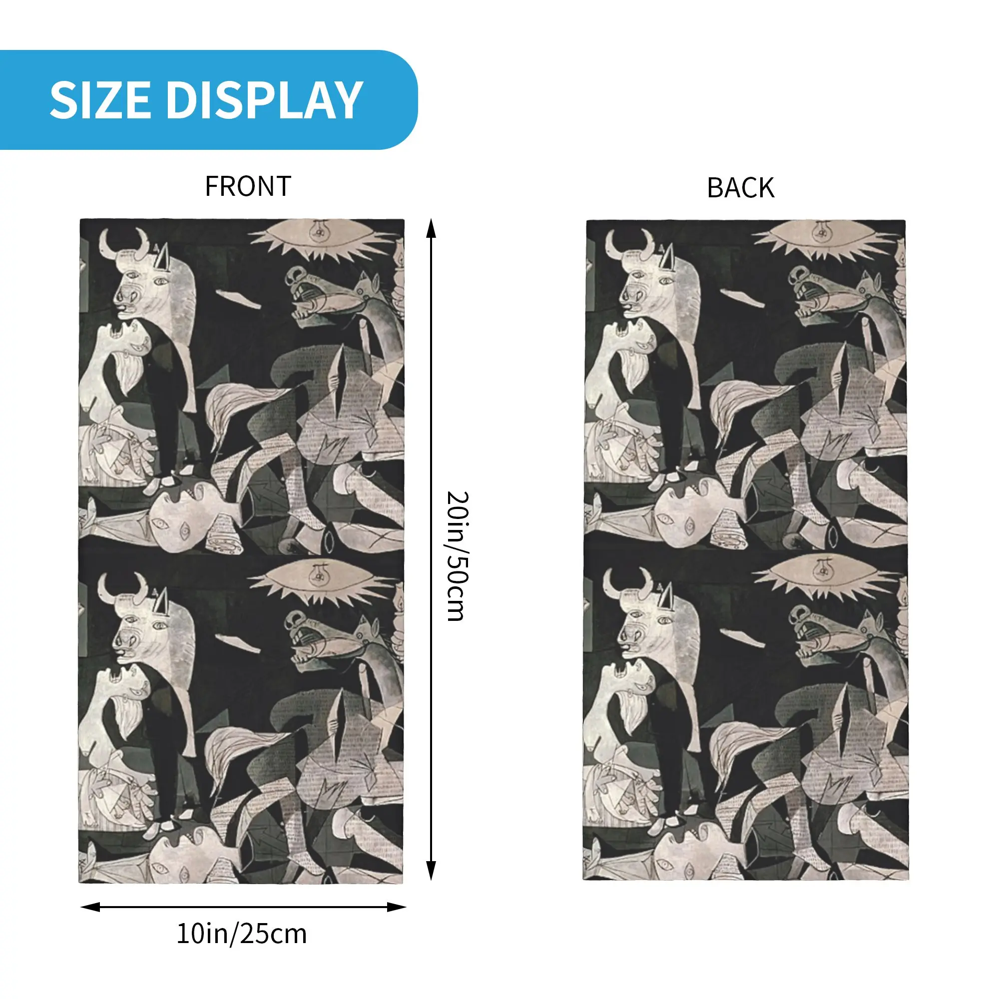 Custom Spain Pablo Picasso Guernica Bandana Winter Neck Warmer Men Windproof Wrap Face Scarf for Ski  Gaiter Headband