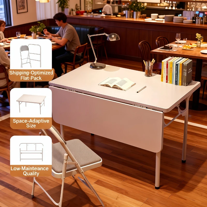 Portable Folding Dining Table Long Lightweight Foldable Table Market Stall Student Study Desk Home Kitchen Multifunctional Wood