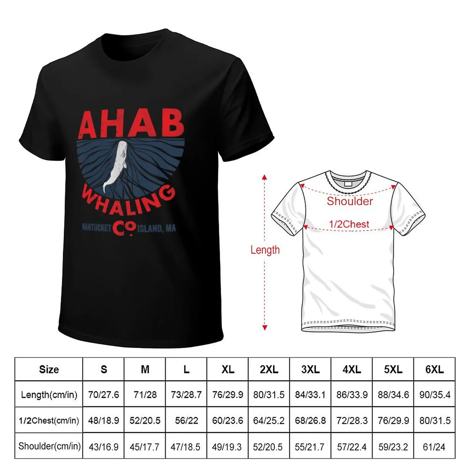 Ahab Whaling Company Moby Dick T-Shirt Construction Work Tee Shirt