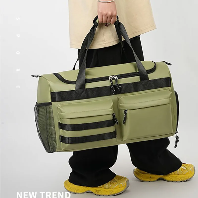 

Large Capacity Travel Bag Multifunctional Outdoor Trip Pack Men Women Luggage Duffel with Shoes Pocket Fitness Training Handbag