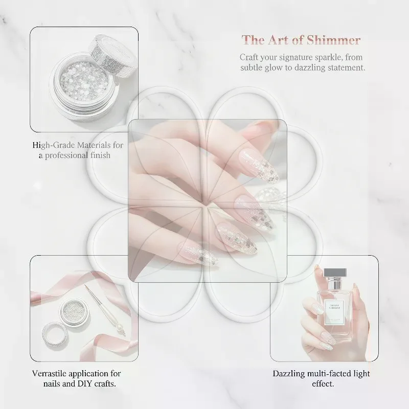 Nail Art DIY Sequins with Glitter Charms for Personalized Designs and Quick Styles