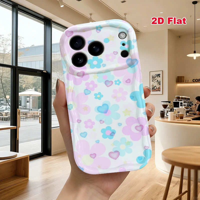 2D Flat Soft Silicone Phone Case For iPhone 17 Pro Max 16 18 Pro 13 11 15 14 Plus 12 17 16E 17Promax Shockproof Transparent Funda Cover