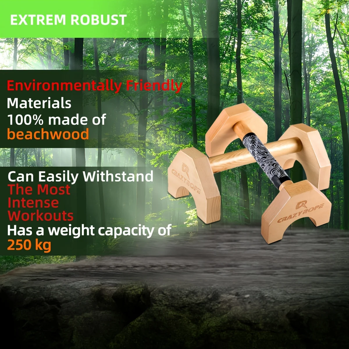 1 Pair Wooden Push-up Bar Stands Gym Push Ups Rack Board Fitness Exercise Body Building Training Handstand Parallel Rod