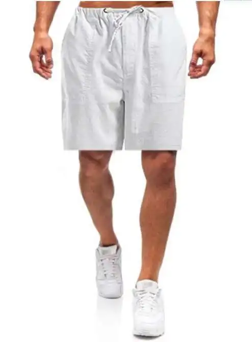 Popular Men's Linen European and American Large-size Pocket Casual Shorts Cross-border Special Pants