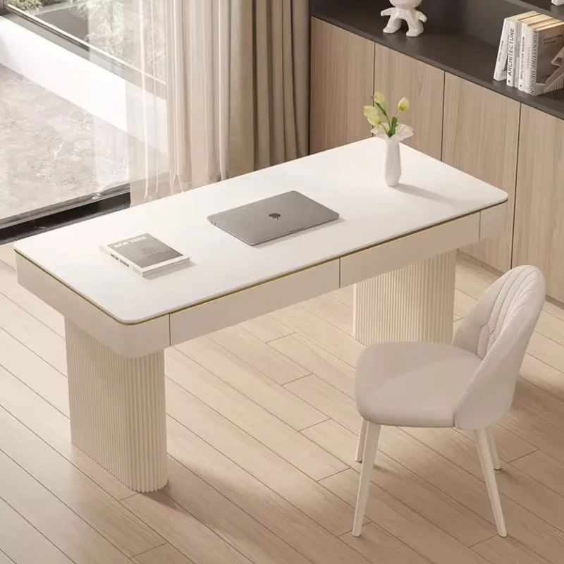 Designer Modern White Office Desks Drawers Chair Asthetic Writing Computer Desks Gaming Standing Mesa De Escritorio Furniture