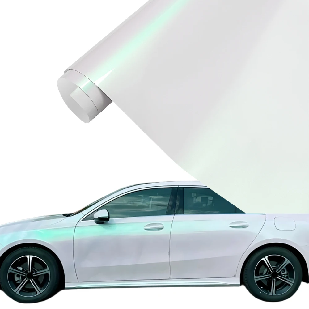 

Автомобильная пленка, наклейка, глянцевая Аврора, белый цвет, кузов автомобиля, виниловая рулонная отделка, украшение для мотоцикла, без пузырьков воздуха, крышка