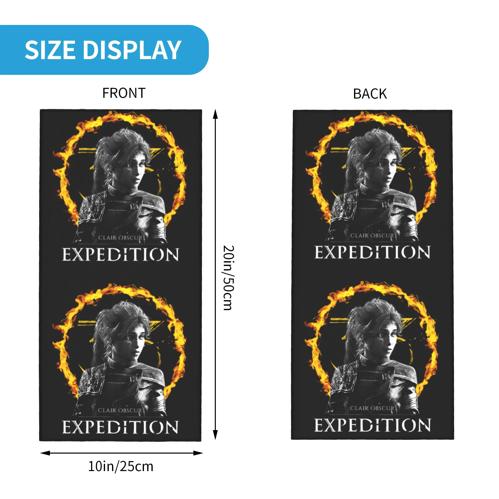 Video Game Clair Obscur Expedition 33 Bandana Neck Gaiter for Ski Camping Women Men Wrap Scarf  Headband Warmer Face Scarf Cover