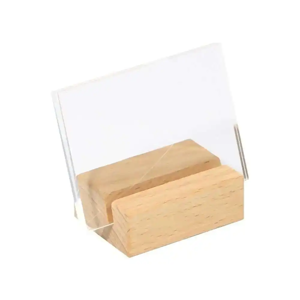 

Slope 90*60mm Sign Holder Frame Wooden Table Photo Stand Name Card Tag Oblique Plane Desk Display Rack