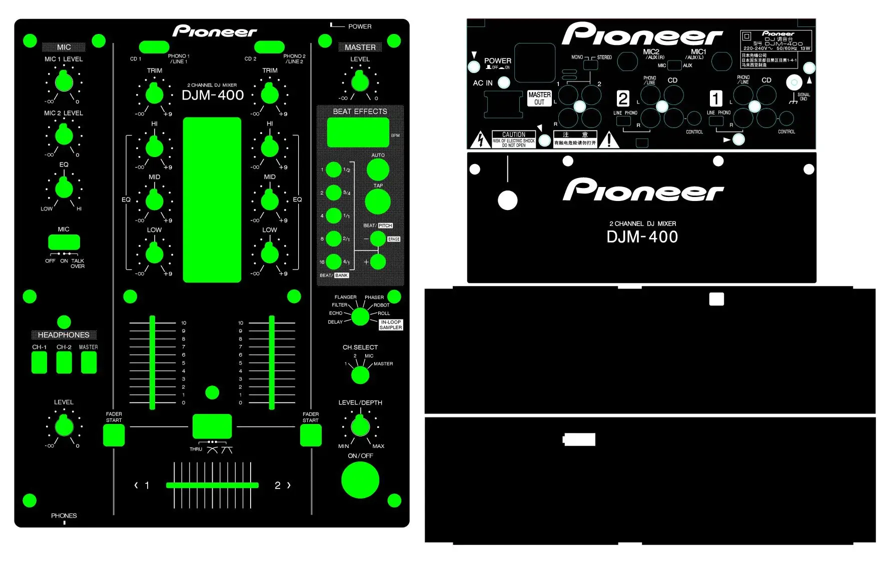 DJM400 mixer, panel DJ film protection paste limited edition black, white spot sale free mail