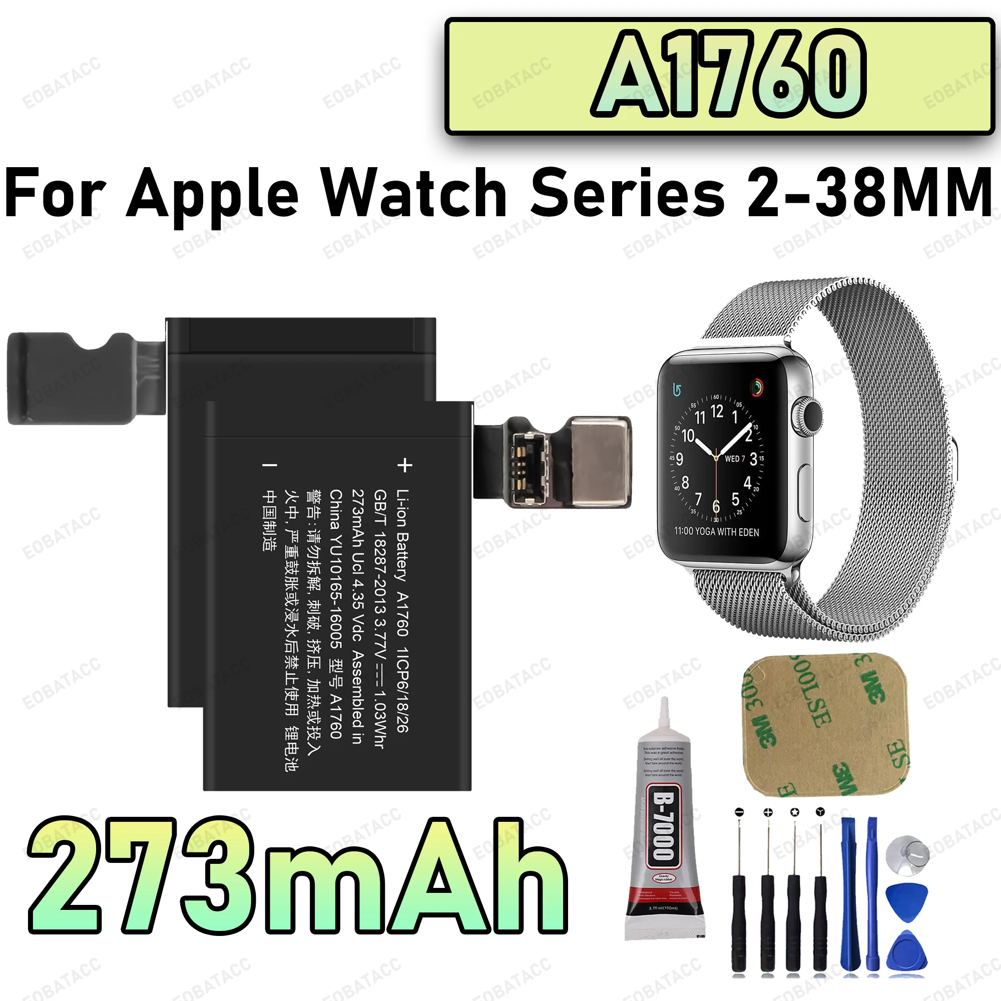 

100% New Zero Cycle Original A1760 A1761 Battery For Apple Watch Series 2 38MM 42MM/iWatch 2 42MM Smart Watch Bateria+Free Tools