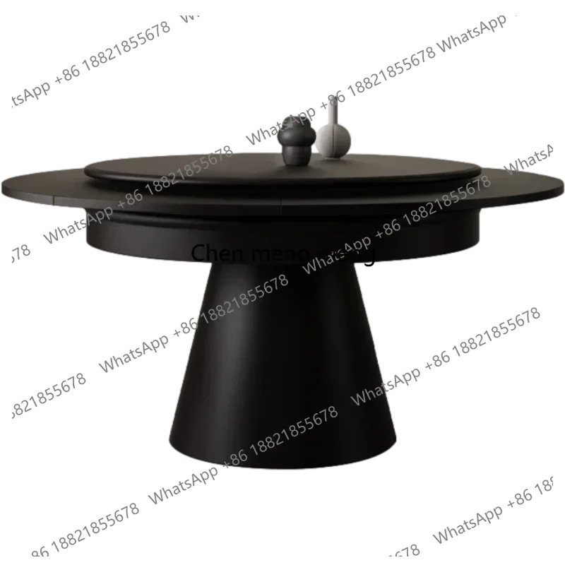 Q181  Deformation dining table  retro style small apartment solid wood dining table rotating and retractable household round tab