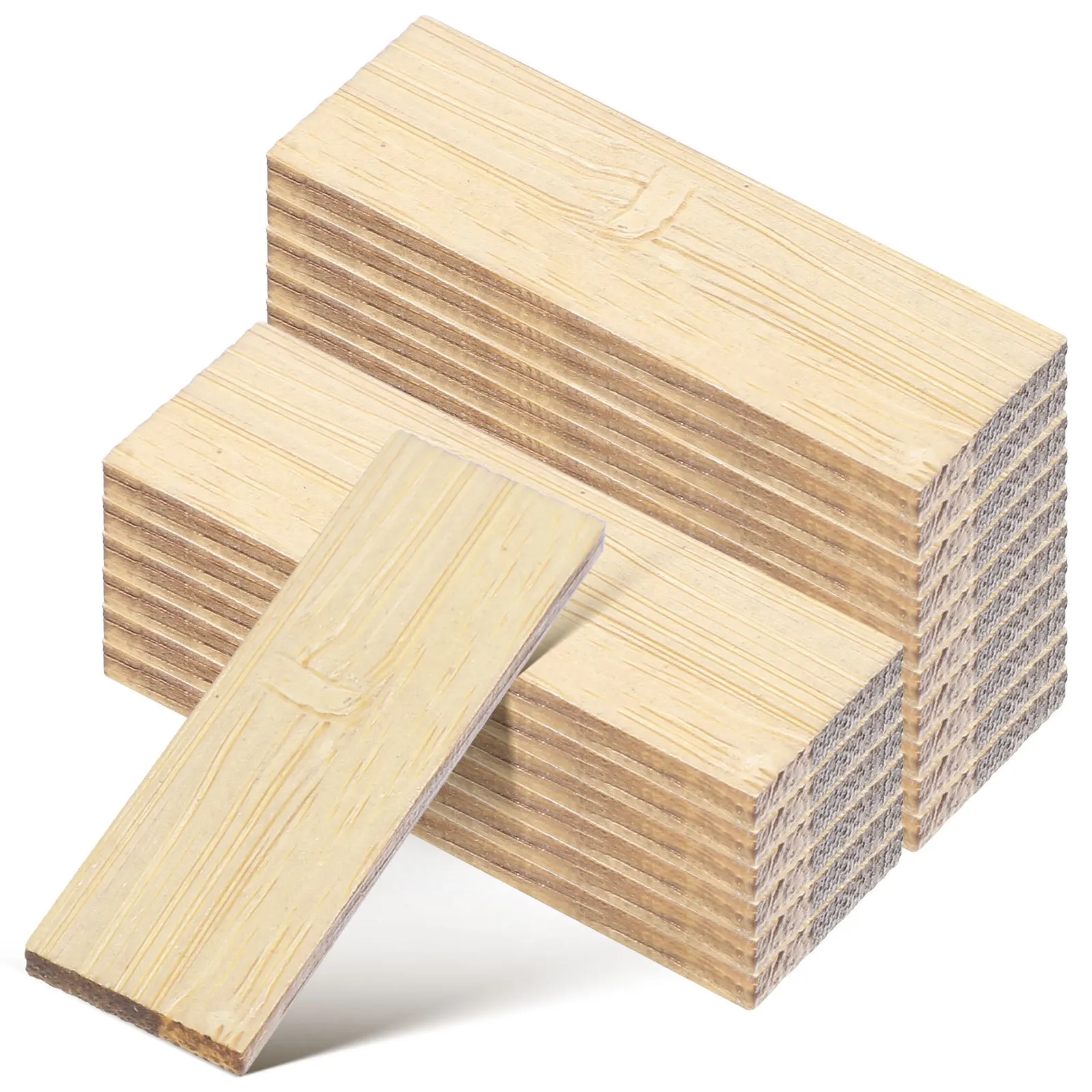 

48pcs Miniature Dollhouse Flooring Bamboo Sheets Realistic Wood Grain Floorboards For Diy House Tiny Home Decor Accessories