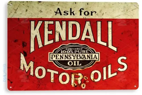 Kendall Motor Oil Sign, Gas Station, Garage, Auto Shop, Retro Tin Sign B725