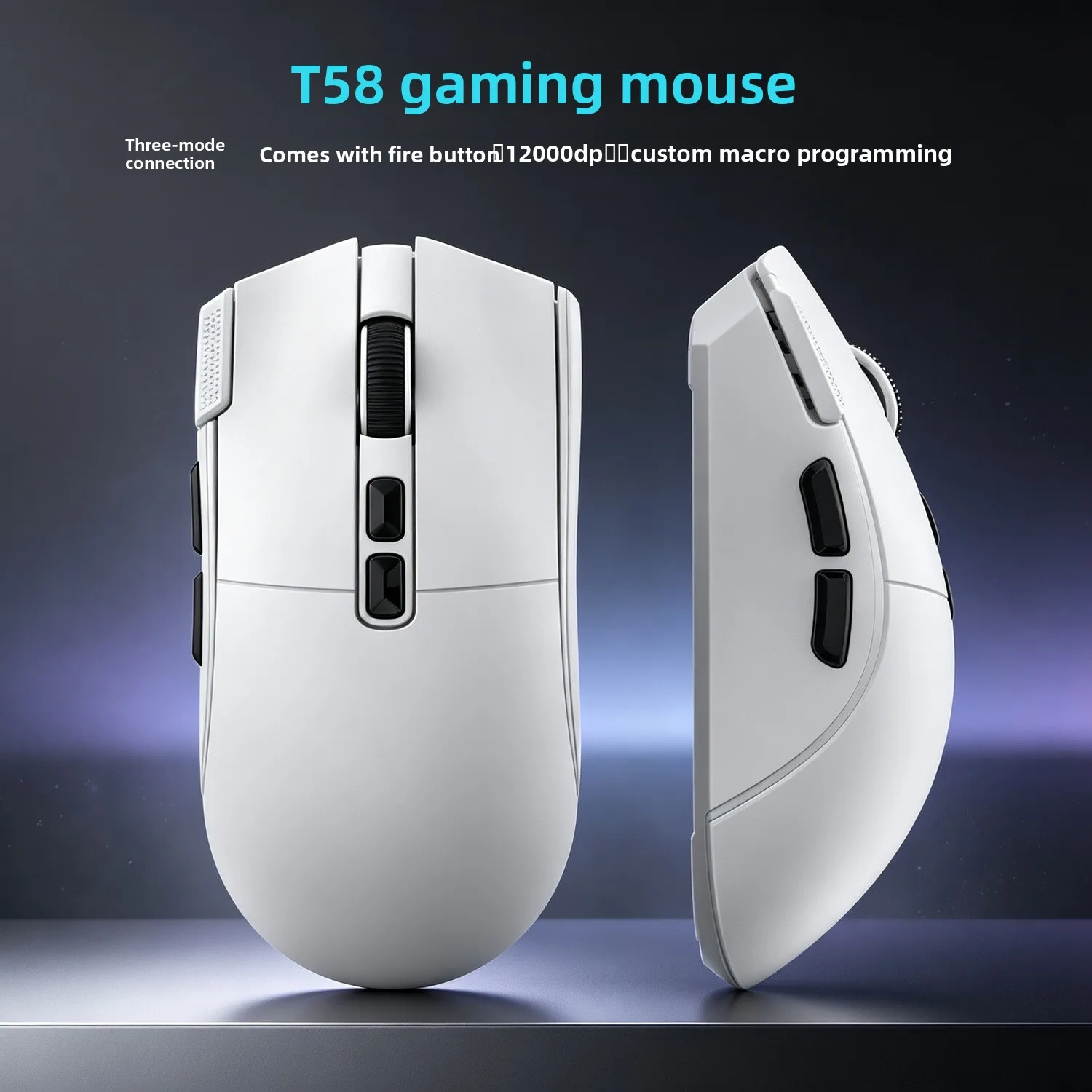 Tri-Mode Wireless Gaming Mouse Bluetooth G Usb-C Wired Connection Dpi Paw Sensor Rechargeable Button Programmable Macro Pc