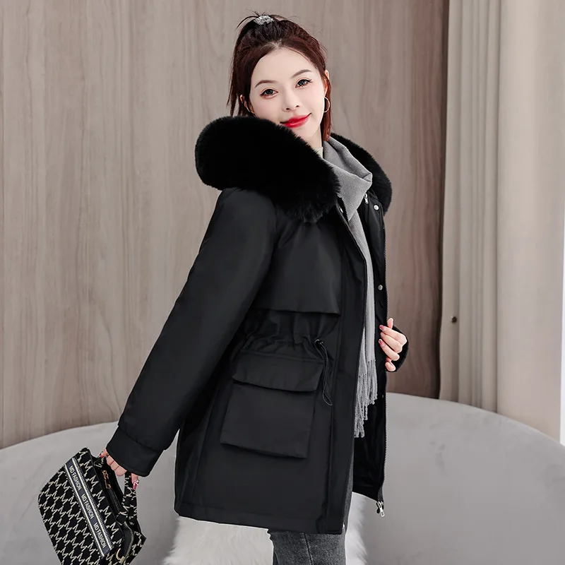 

Зимние женские парки премиум-класса, осенние, облегающие, очень теплые, с толстым утеплителем, отложным воротником, на натуральных пуговицах, с эффектом пуховика, для девушек