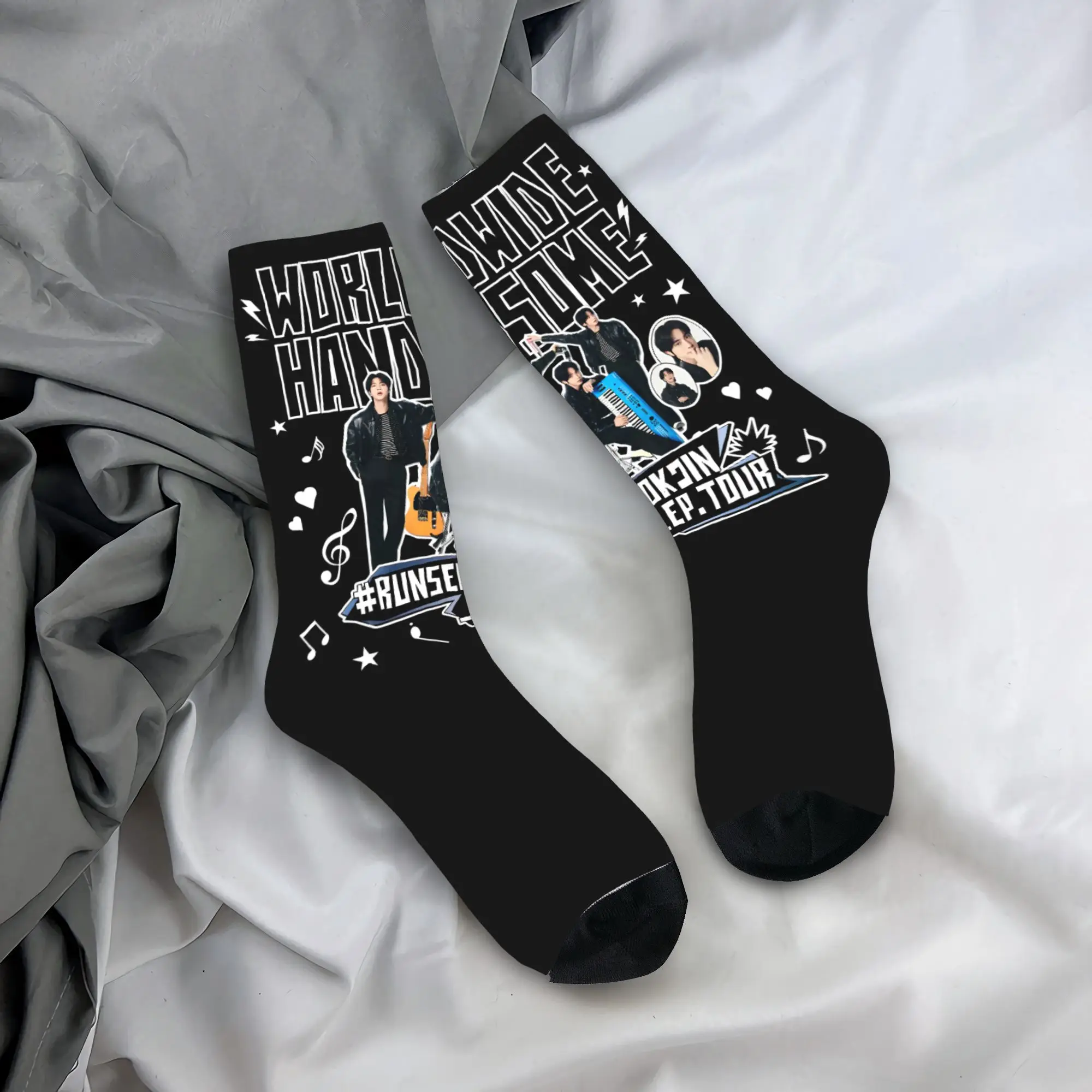 

Trendy Unisex Crew Socks Jin RUNSEOKJIN EP TOUR 2025 Merch Cozy Non-slip Dress Socks