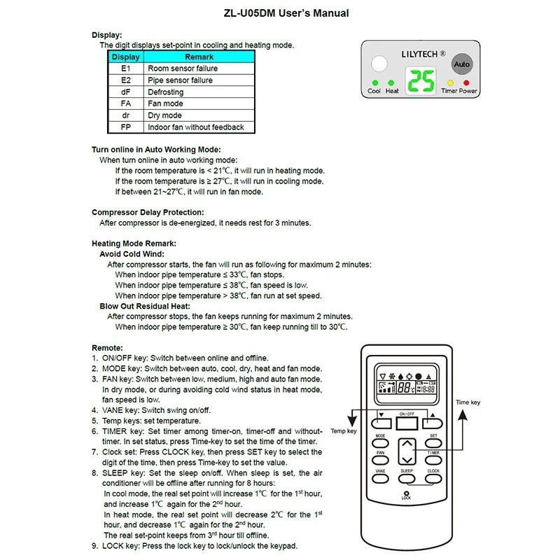 Lilytech-ユニバーサルエアエアコン制御システム,3x ZL-U05DM pg,ユニバーサル,コントロール用