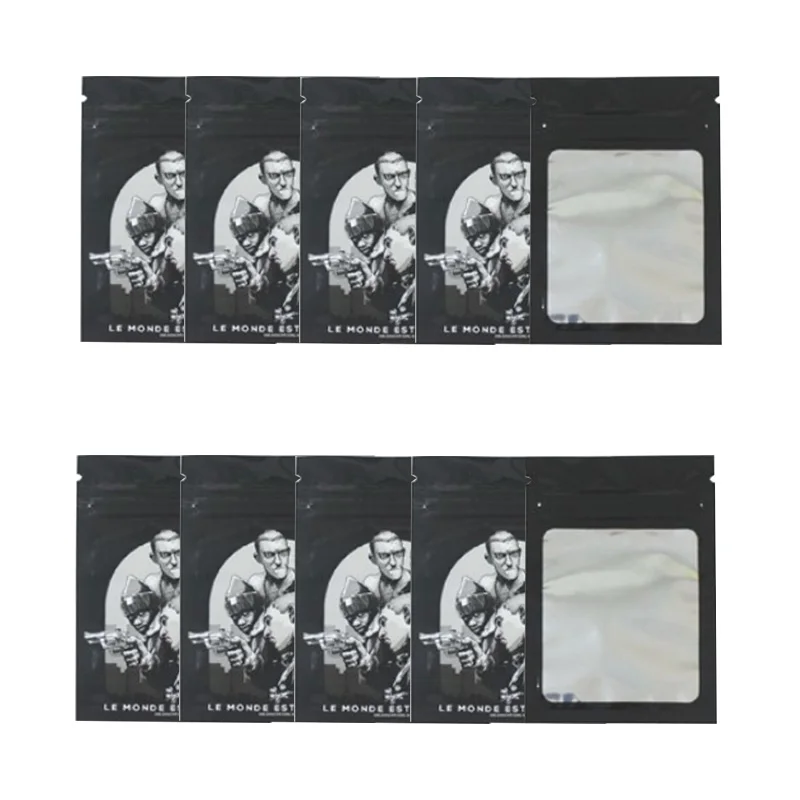 50pcs Small Flat Heat Seal Mylar Pouch 7X10CM Cartoon Candy Cookie Zipper Bag Spice Powder Storage Bags Resealable Pouches