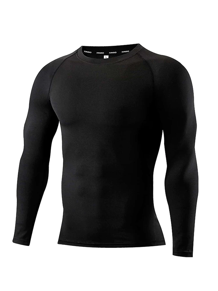 Stay Active and Comfortable with Men Compression Shirts - Long Sleeve Athletic Workout Tops and Base Layers Running Clothing