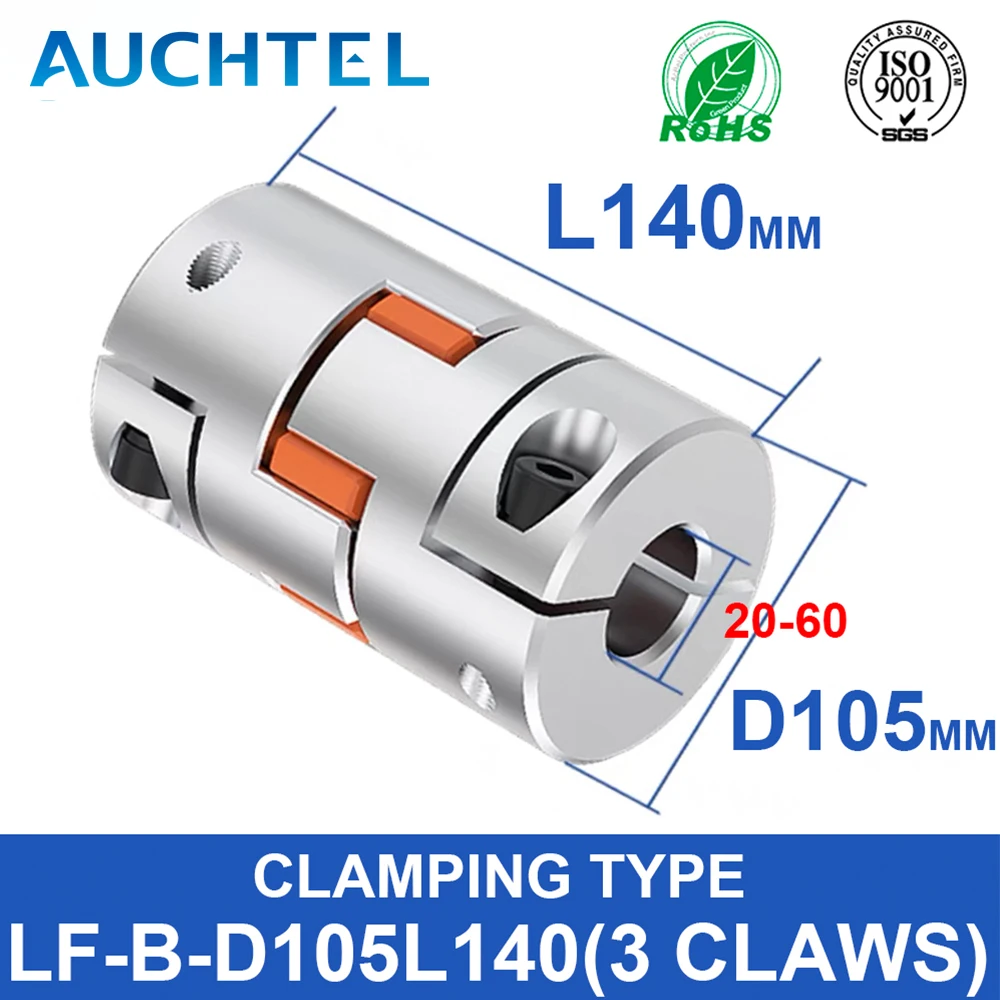 

LF-B-D105L140 Aluminum Shaft Coupler Jaw Plum Spider Clamping Type CNC Motor Encoder Coupling 20mm to 60mm For Dividing Table