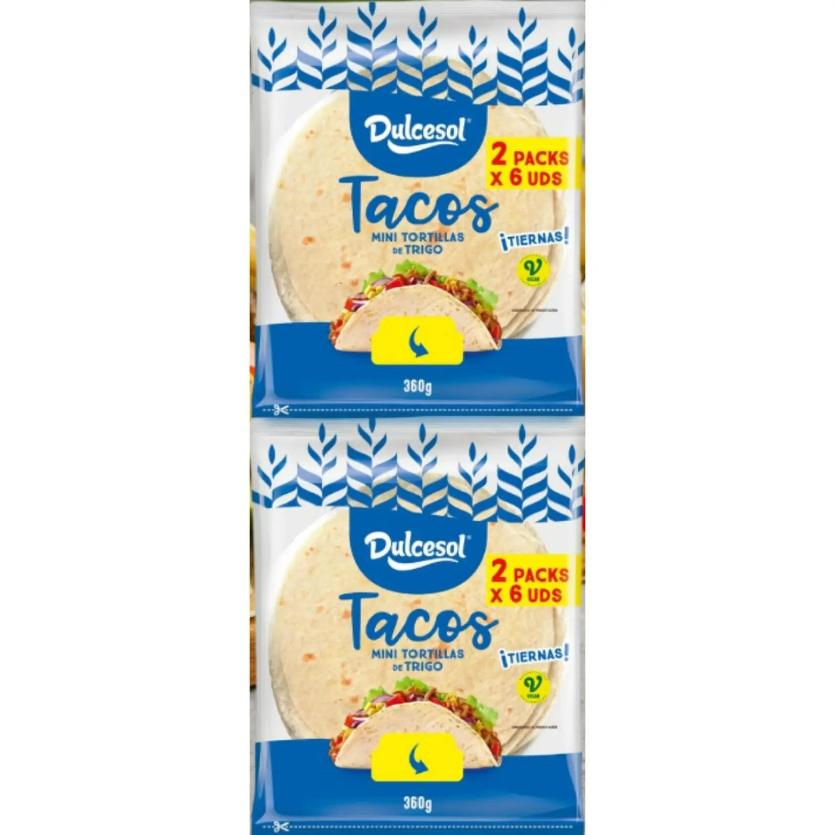 Dulcesol Tacos Mini tortillas de trigo - 36 tacos individuales en total- Empaquetadas en paquetes de 6 tacos
