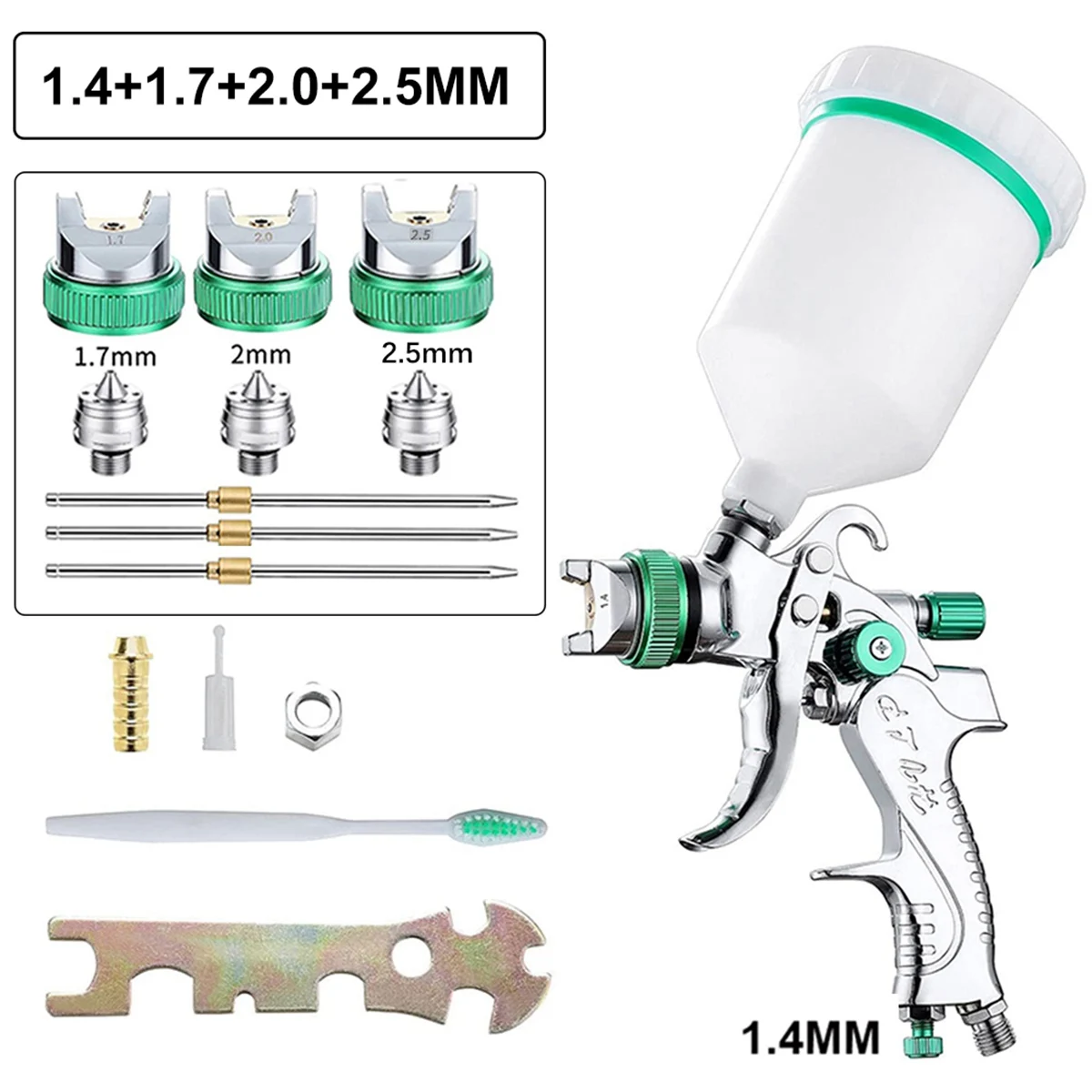 Professional HVLP Spray Tools 1.4/1.7/2.0/2.5 mm Steel Nozzle Gravity Spray Tools DIY Spray Paint Kit Portable Car Tools