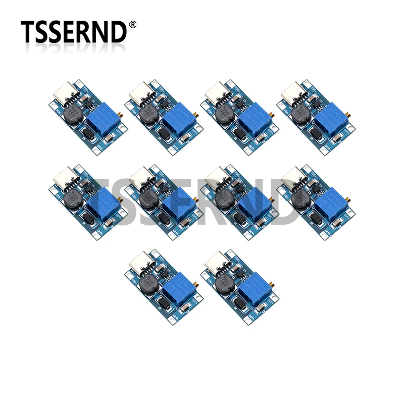 10pcs MT3608 Adjustable Step Up Module Voltage Regulator Micro USB Type-c Plug 2V-24V to 5V-28V 2A Step-Up DC-DC Boost Converter