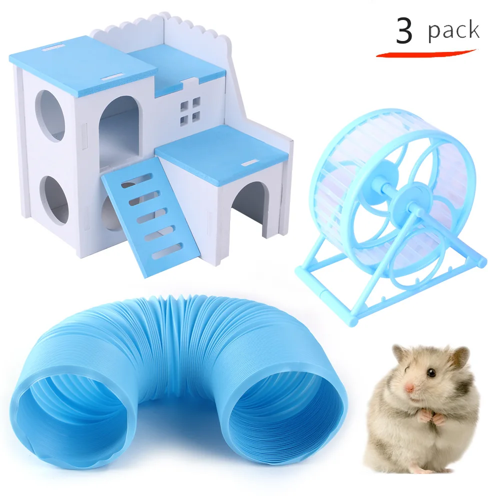 Hamster plastic toy set, pet rabbit, dragon cat, roller tunnel supplies, jumping platform villa set